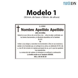 Esquela - Modelo 1 (81mm x 58mm)