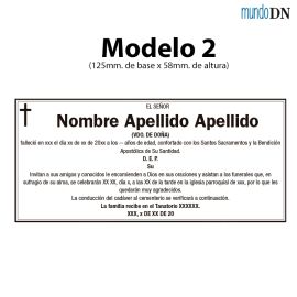 Esquela - Modelo 2 (125mm x 58mm)