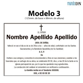 Esquela - Modelo 3 (125mm x 88mm)