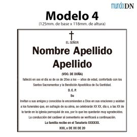Esquela - Modelo 4 (125mm x 118mm)