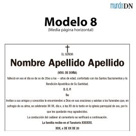 Esquela - Modelo 8 (Media pág horizontal)