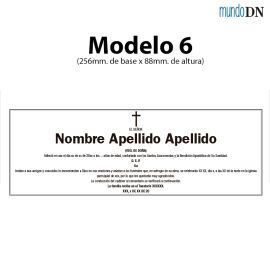 Esquela - Modelo 6 (256mm x 88mm)