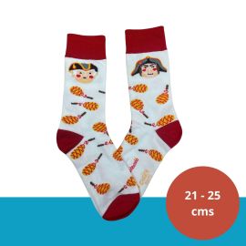 Calcetines de los cabezudos de Pamplona Caravinagre y Verruga